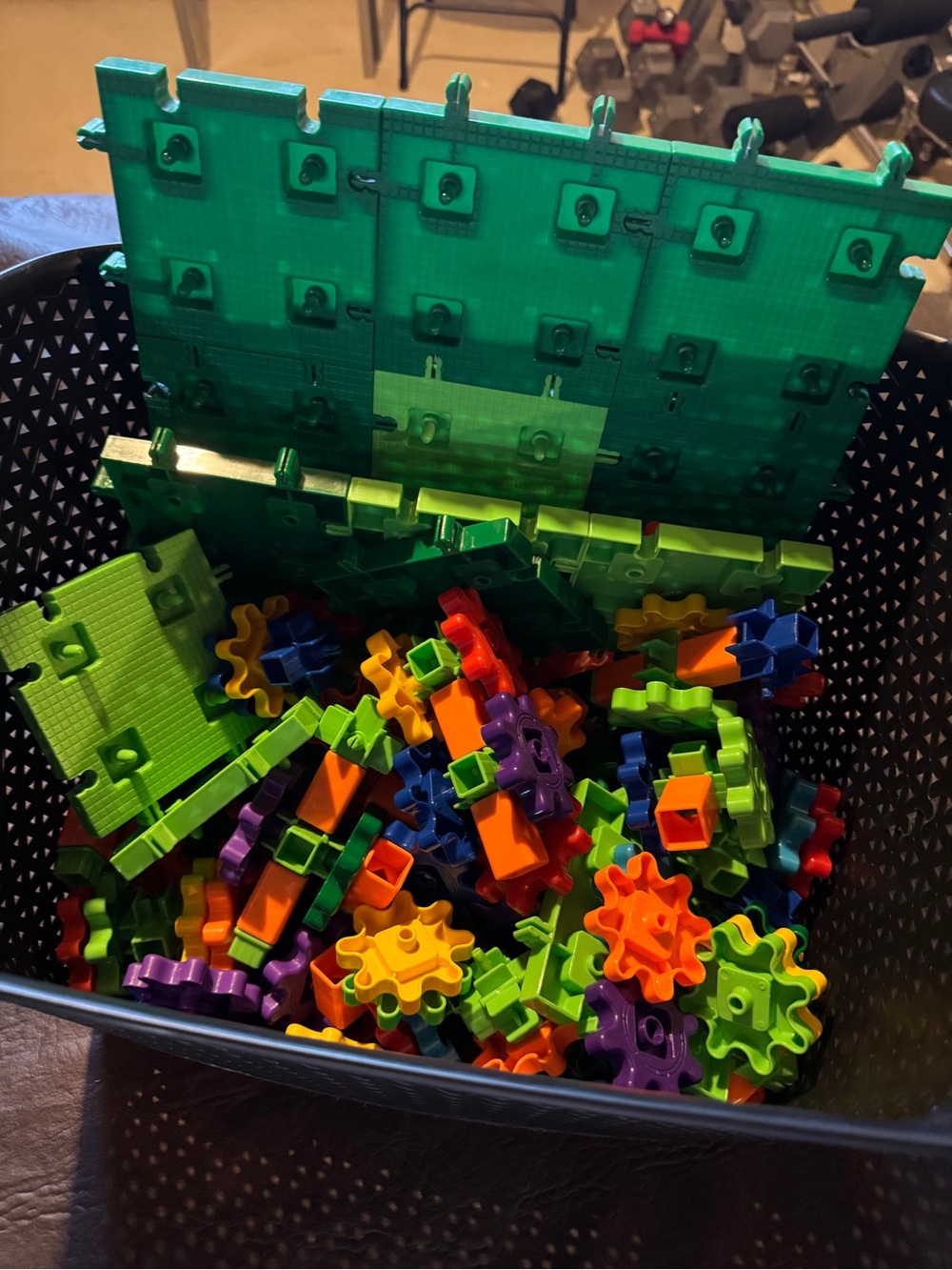 Interlocking Gear Building Blocks - Green Multicolor Kids Construction Set